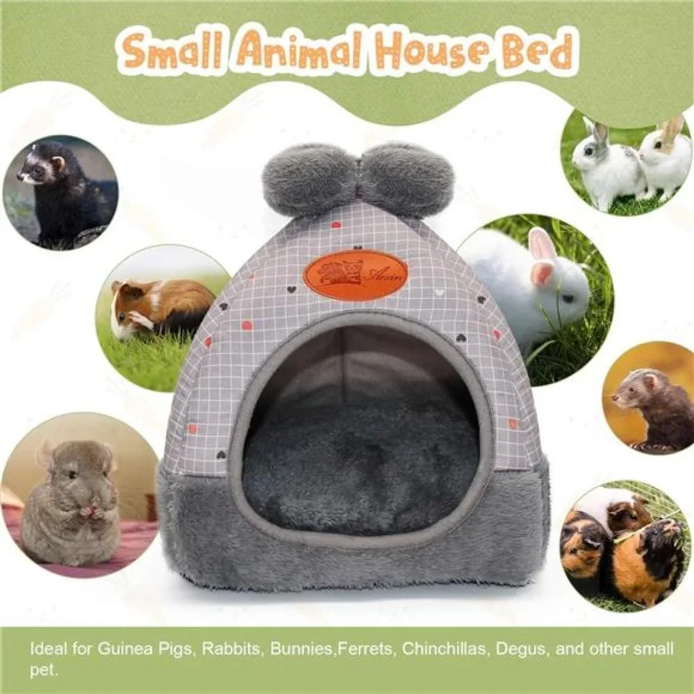 Bunny Bed Warm Guinea Pig Cave Beds Cute Bowknot House Big Hideouts Cage
